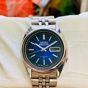 SEIKO 自動巻き 腕時計 ブルー 21ジュエル 21 jewels seiko - Etsy 日本