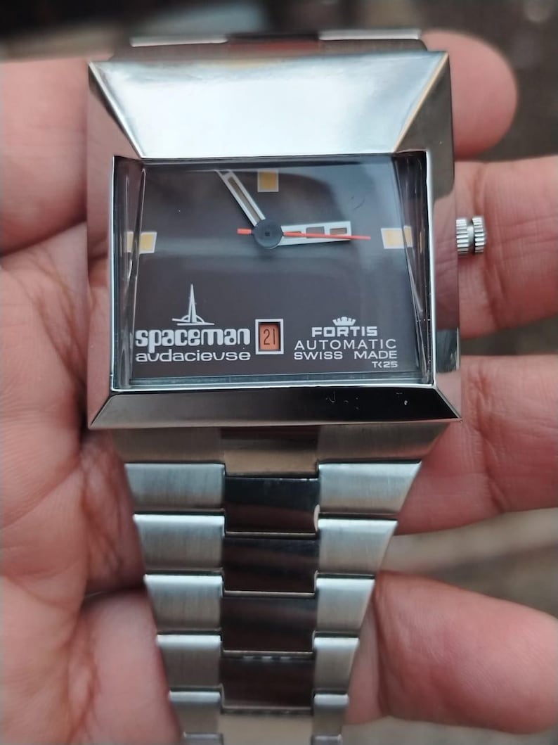 Spaceman Audacieuse TK25 Swiss Automatic Brown Dial Men's Watch RARE Vintage image 1