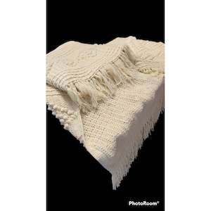 Vintage Crocheted Afghan 60x66&quot;