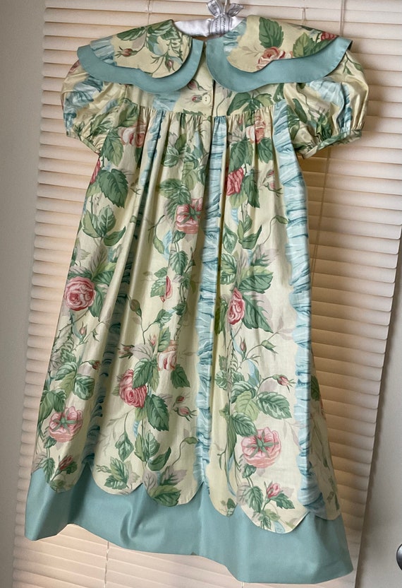 Malley Too Dallas Vintage Floral Girl Dress Sz 6 c