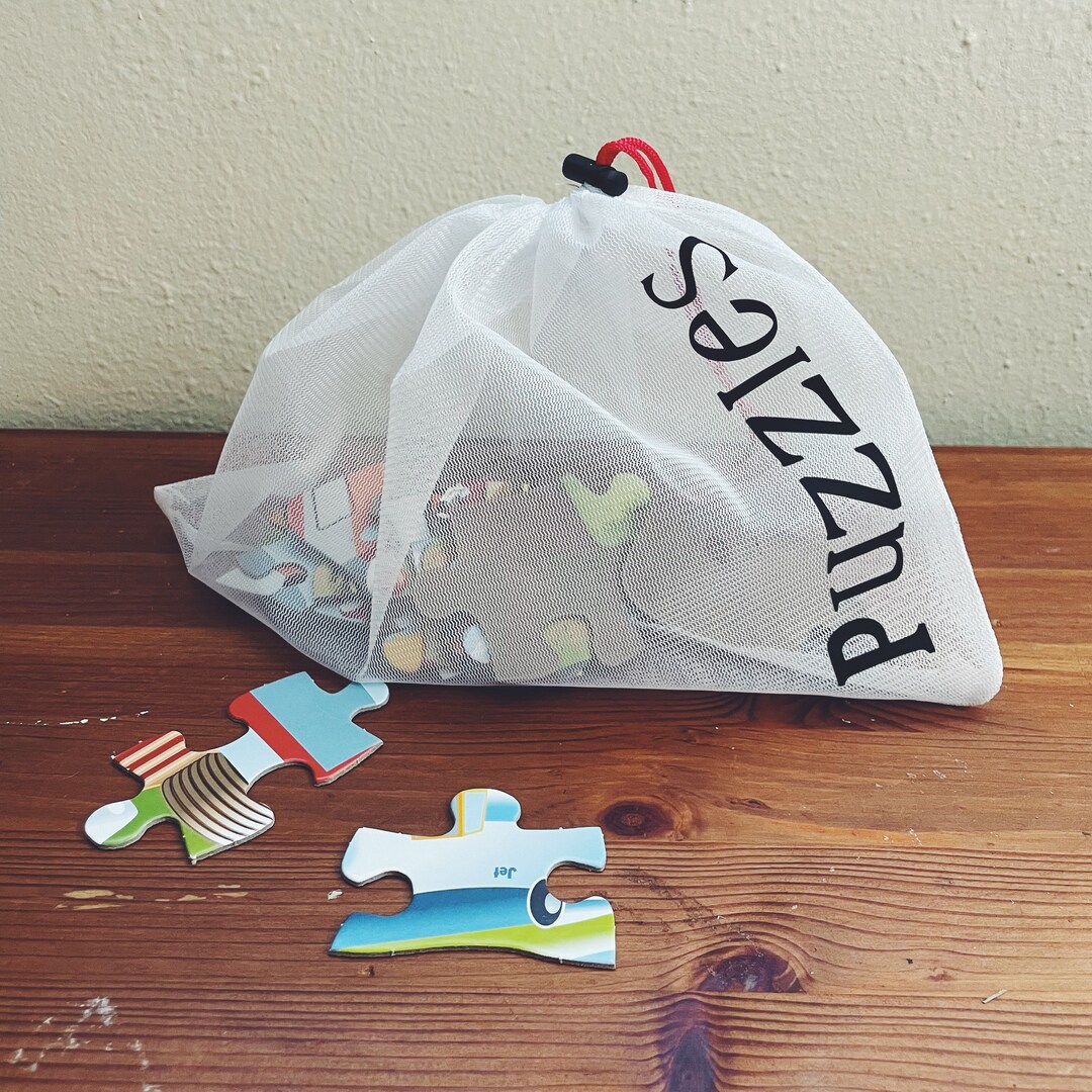 Personalized White Mesh Toy Organizer Drawstring Bags Size Etsy