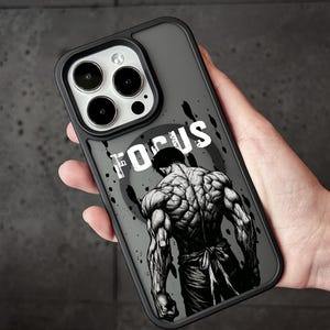 Focus Fighter iPhone 17 Pro Max-skal, Muscular Phone Cover för iPhone 16 med MagSafe, Motivational Gym Customized Cover Samsung S24 FE S25 Ultra