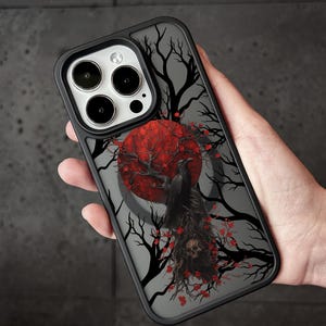 Raven Moon iPhone 18 Pro Max Case, Dark Forest Crow Cover for iPhone 17 with MagSafe, Gothic Phone Case Samsung S25 FE S26 Pixel