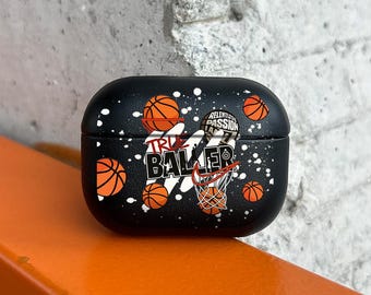 Custodia per AirPods a tema basket, cover sportiva in ecopelle stile street, custodia per AirPods Pro per AirPods 2 3 4 Pro/Pro 2/Pro 3