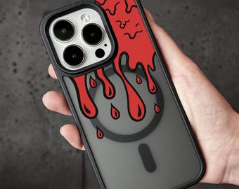 Funda Bloody Drip para iPhone 18 Pro Max, funda con diseño de terror rojo fundido para iPhone 17 con MagSafe Samsung S25 FE S26 Ultra Pixel