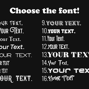 a selection of font options for customizing text, with each option represented by a different font style.