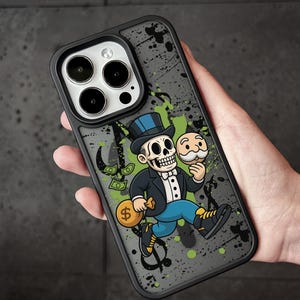 Money iPhone Case, Money Mask MagSafe Phone Cover for iPhone 17 16 15 Pro Max, Rich Banker Design Samsung S24 FE S25 Ultra Pixel