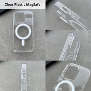 a clear plastic magnifying glass case for a cell phone