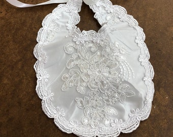 Pure White New Born Baptism Bib