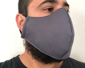 XL! 3 LAYER! Big/Tall! XL Filtered Face Mask!  Gray! (6PACK)