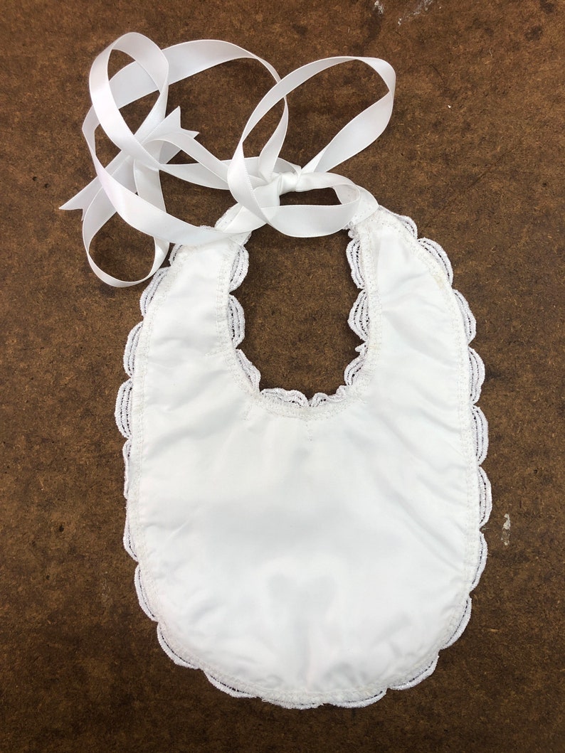 Pure White Bib With Beaded Lace - Etsy