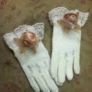 Victorian Lace Gloves Decorated