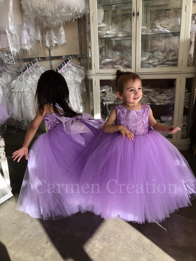 Mini Bride Flower Girl Dress LavenderLilac