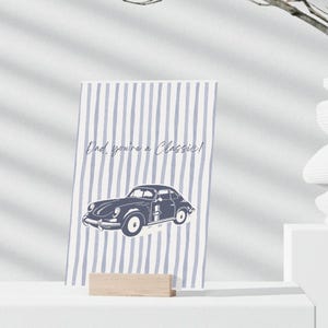 Carte de fête des pères imprimable, « Papa, tu es un classique ! Design, design de voitures anciennes, cadeau à téléchargement immédiat pour papa