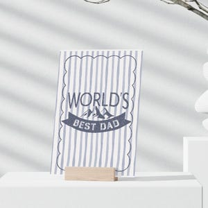 "Druckbare Vatertagskarte - ""World's Best Dad"" Design, klassisches Design, Instant Download Geschenk für Papa."