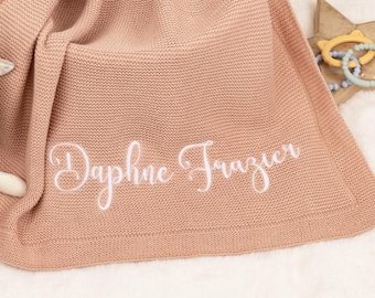 Personalized Embroidered Baby Blanket with Name • Soft Newborn Gift