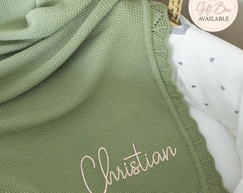 Embroidered Baby Blanket with Name • Newborn Gift • Girl Blanket