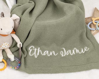 Embroidered Baby Blanket with Name • Newborn Gift • Girl Blanket