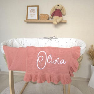 Embroidered Baby Blanket, 100% Cotton Baby Blanket, OEKO-TEX Standard Certified image 2