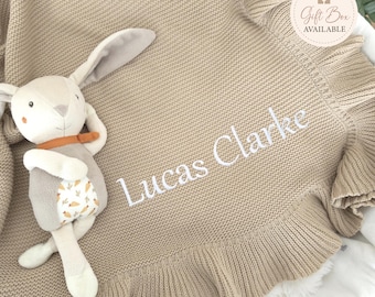 Embroidered Baby Name Blanket • Custom Blanket • Newborn Gift