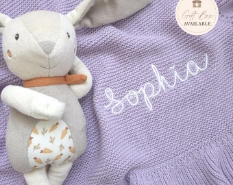 Personalized Embroidered Cotton Baby Blanket, OEKO-TEX Certified