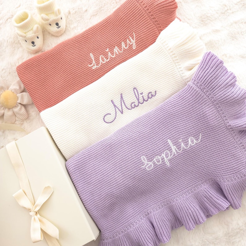 Embroidered Baby Blanket, 100% Cotton Baby Blanket, OEKO-TEX Standard Certified image 16