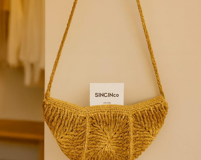 Large Handmade Crochet Tote Bag – Vintage Boho Shoulder Bag – Everyday Carryall