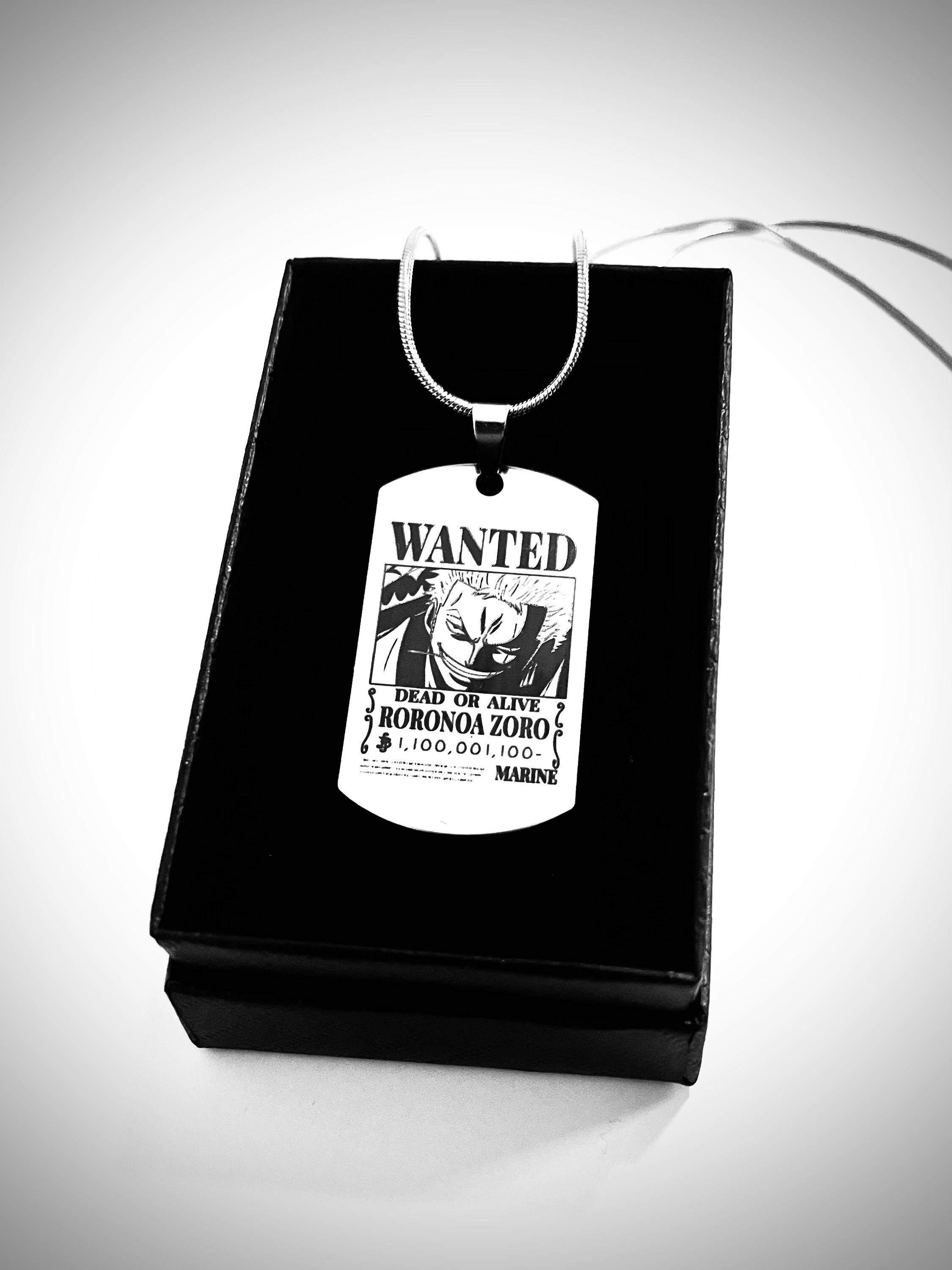 Zoro Wanted Poster Pendant Necklace Mens Jewellery Dog Tag - Etsy