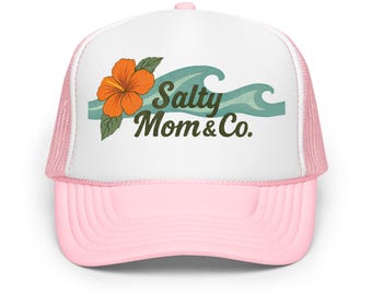 Salty Mom Trucker Hat: Pink Beach Cap