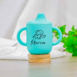 Custom Name Silicone Baby Cup, Engraved Toddler Training Sippy Cup, BPA-Free Drinking Cup, Perfect Gift for Boys or Girls