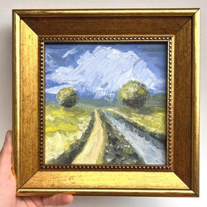 Framed Landscape Oil Painting: Signed Original Canvas Art, 6x6