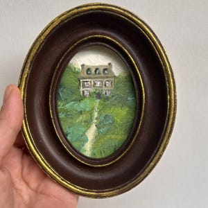 Framed Farmhouse Oil Painting: Signed Original Vintage Art