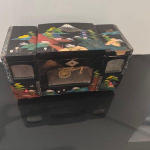 Boîte à bijoux ancienne en laque japonaise – décoration artisanale