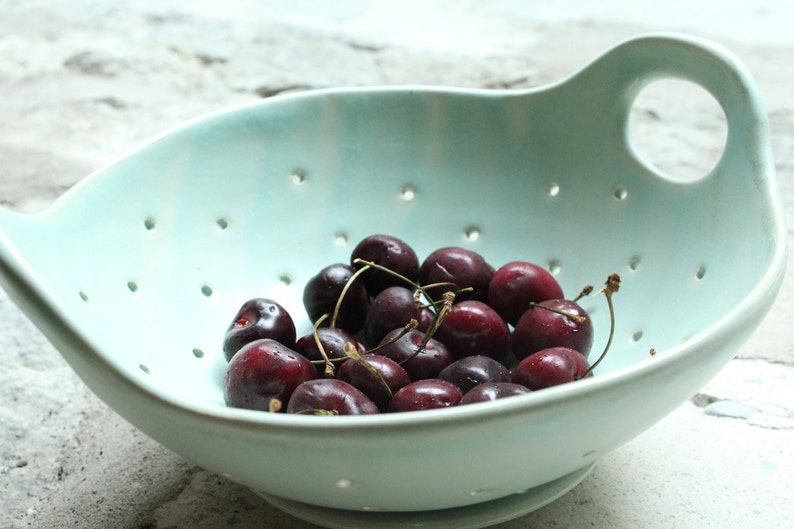 Pottery Berry Bowl Double Handle Large Size Ceramic Etsy