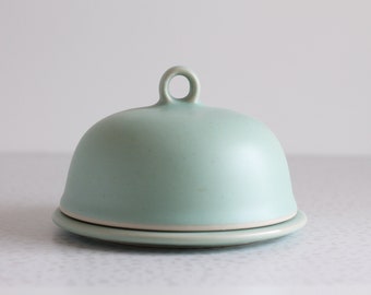 ceramic oil storage Butter dish blue-white Made in the GDR