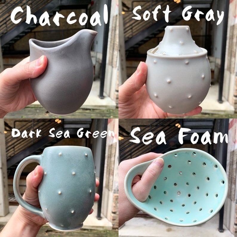 Pottery Berry Bowl with Handle Small Ceramic Colander Etsy