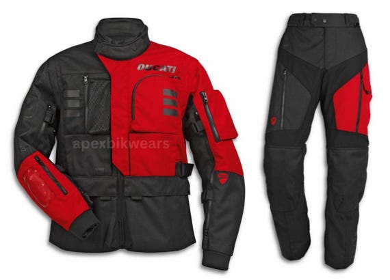 Ducati Explorer 2.0 Women’s Motorcycle Suit – Red & Black | Cordura Textile | CE Armoured Protective Racing Gear