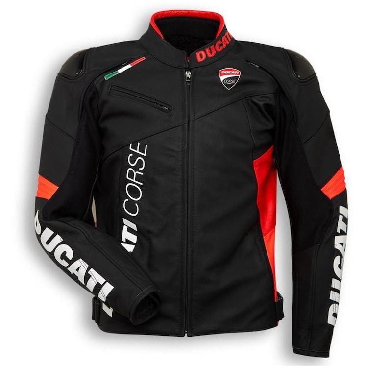 DUCATI レザーバイカージャケット ドゥカティ レーシングレザージャケット – メンズ プレミアムバイカー
