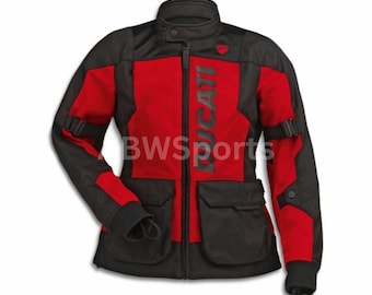 Ducati Tour Summer C1 Women's Motorcycle Suit – Red & Black | Cordura Textile | CE Armoured Touring Gear