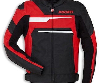 Ducati Speed Evo C1 メンズ モーターサイクルジャケット – レッド