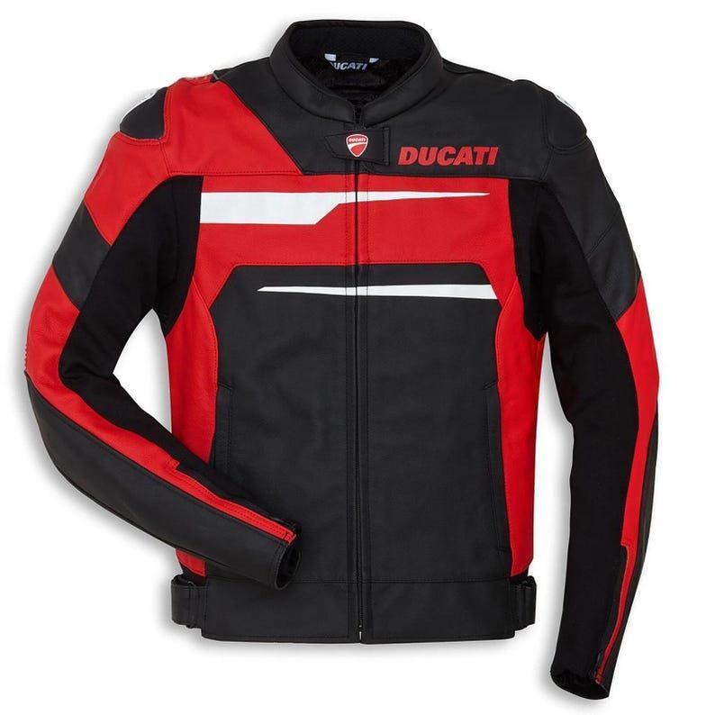 Ducatiスピード エボ C 1 レザージャケット Ducati Speed Evo C1 Men's Motorcycle Jacket – Red & Black