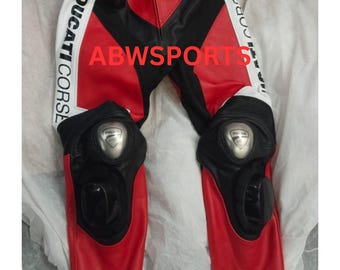 Ducati Corse C6 Racing Leather Pants– Men’s Premium Motorcycle Trousers | Genuine Cowhide Biker Gear with CE Armor Protection
