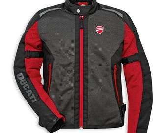 Ducati Racing Textiljacke - Cordura Motorrad-Reitjacke für Herren | Gepanzerte wasserdichte Touring Biker Ausrüstung