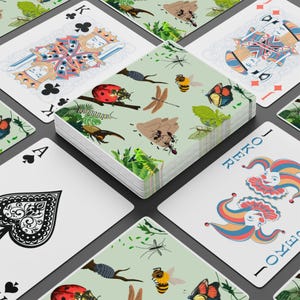 Playing Cards for Bug Lovers, Insect Enthusiast Game Deck, Entomologist Poker Cards, Fun Bug Design Card Set, Small Creature Playing Deck