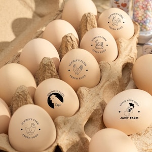Custom Chicken Egg Stamp | Personalized Farm Fresh Egg Packaging