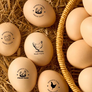 Custom Farm Fresh Egg Stamp | Personalized Chicken Design