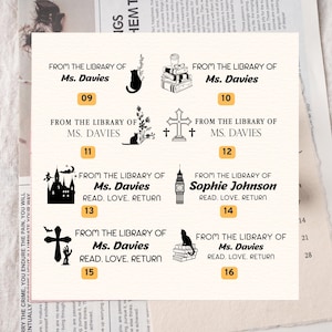 Custom book Stamp – Personalised From the Library of Stamp, Self-Inking Book Stamp, Classroom Stamp, Teacher Gift, School Library Stamp