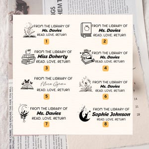 Custom book Stamp – Personalised From the Library of Stamp, Self-Inking Book Stamp, Classroom Stamp, Teacher Gift, School Library Stamp