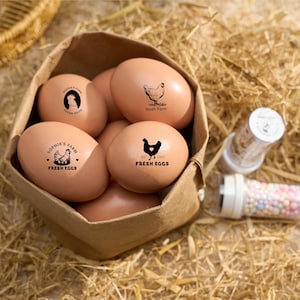 Personalized Egg Stamp | Farm Fresh Egg Carton, Self Inking