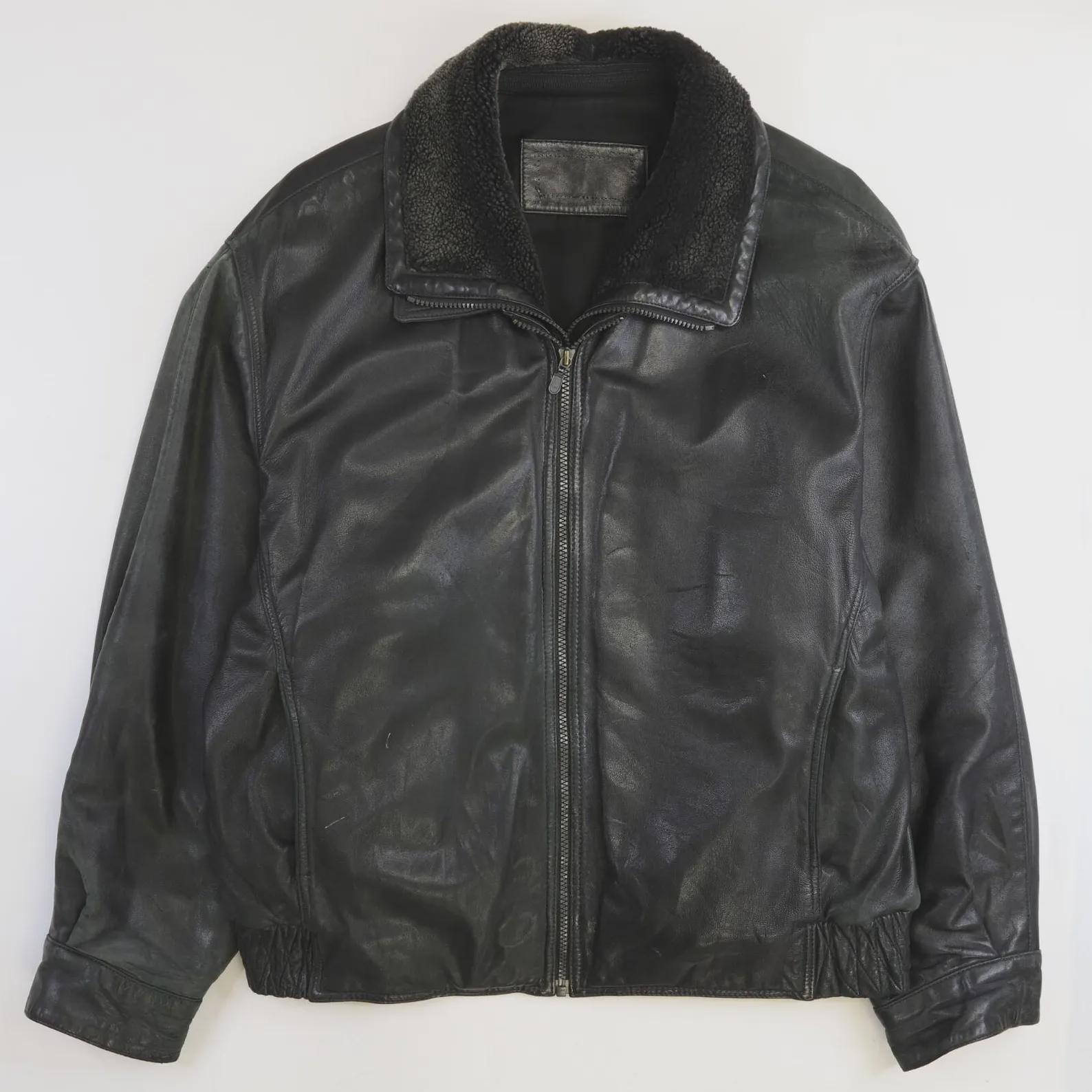 【vintage】ヴィンテージレザーボンバージャケット Lサイズ ブラック ヴィンテージレザーボンバージャケット Lサイズ ブラック - Etsy 日本